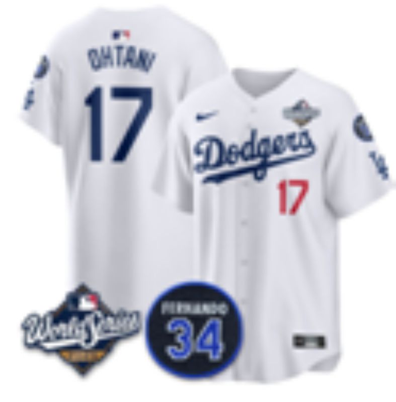 Men 2025 Los Angeles Dodgers #17 Ohtani white Game Nike MLB Jersey style 071